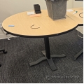Gunnar Blonde Height Adjustable 42" Meeting Table w/ Flat Side
